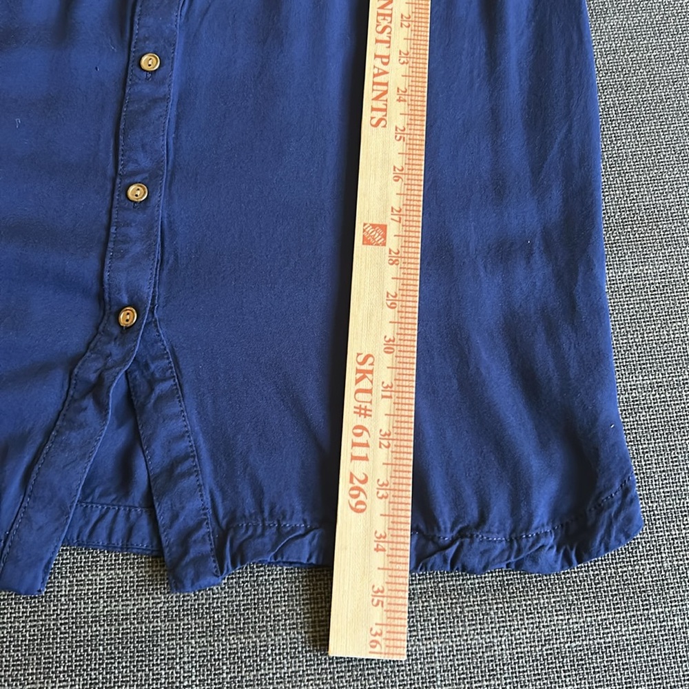 Navy Blue Button-Up Shirt-Dress - Picture 12 of 12